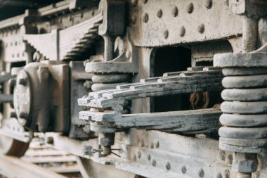 Eski demir araba ayrıntılarını. Doku metal ve makine parçaları.