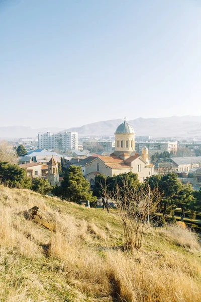 Panoramy Najpiękniejszych Miejsc Gruzji Monastyr Dżwari Gori Świcie — Zdjęcie stockowe