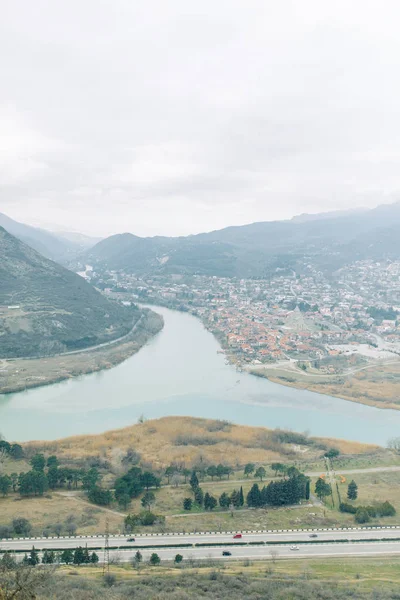 Panoramy Najpiękniejszych Miejsc Gruzji Monastyr Dżwari Gori Świcie — Zdjęcie stockowe