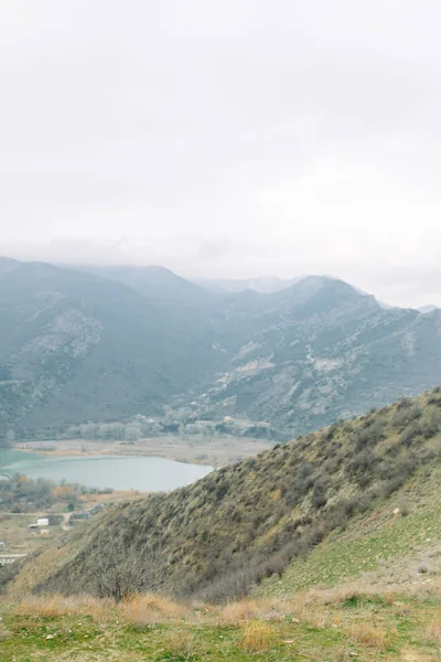 Panoramas Dos Lugares Mais Bonitos Geórgia Jvari Gori Amanhecer — Fotografia de Stock