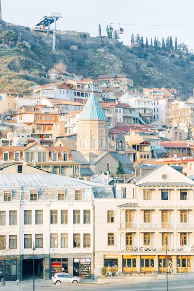 Świt Starym Mieście Tbilisi Gruzja Panoramy Miasta Twierdzy — Zdjęcie stockowe