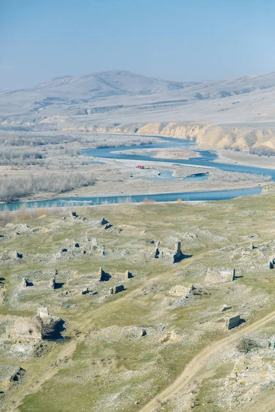 Řeky Hory Krásné Výhledy Gori Příroda Gruzie Panorama — Stock fotografie