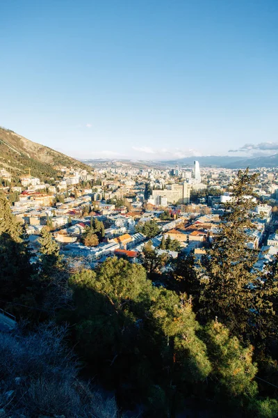 Panoramy Sighnaghi Tbilisi Pierwszy Rzut Oka Piękne Miasto Świcie — Zdjęcie stockowe