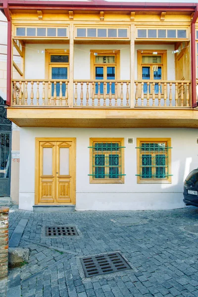 Ősi Város Tbiliszi Utcáin Régi Utcák Épületek — Stock Fotó