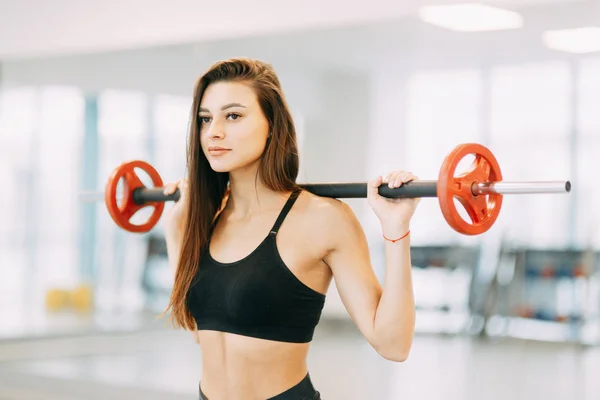 Hermosa Chica Gimnasio Deportes Fitness Estilo Vida Saludable — Foto de Stock