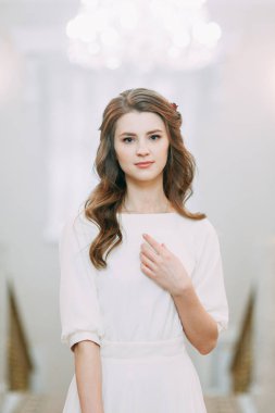 Avrupa tarzı ışık düğün fotoğraf çekimi. Daha önce ofis kayıt töreninde gelin. 