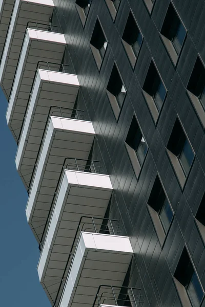 Minimalismo Arquitetura Edifícios Fachada Preta Casa Texturas — Fotografia de Stock