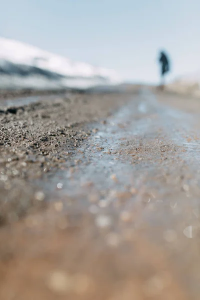 Sfondo Sfumato Bokeh Consistenza Del Fango Terra Con Bagliore — Foto Stock