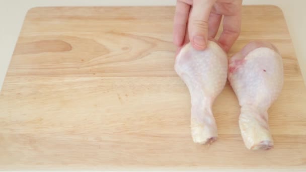 Cozinhar Pernas Frango Antes Grelhar Grelhar Receitas Passo Passo — Vídeo de Stock