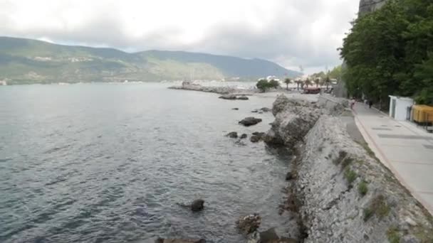 Pandangan Panorama Herceg Novi Montenegro Pemandangan Dan Jalan Jalan Kota — Stok Video