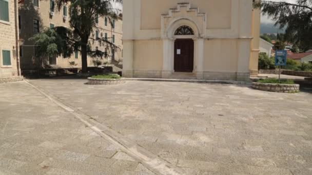 Vista Panoramica Herceg Novi Montenegro Luoghi Strade Del Centro Storico — Video Stock