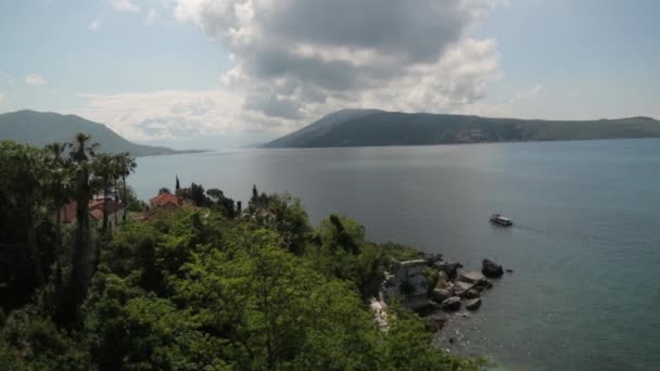 Panoramablick Auf Herceg Novi Montenegro Sehenswürdigkeiten Und Straßen Der Altstadt — Stockvideo