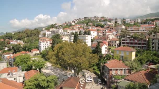 Πανοραμική Θέα Στο Χέρτσεγκ Νόβι Του Μαυροβουνίου Αξιοθέατα Και Δρόμοι — Αρχείο Βίντεο