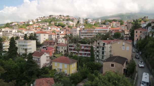 Panoramatický Výhled Herceg Novi Černé Hoře Památky Ulice Starého Města — Stock video