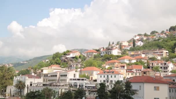 Panoramablick Auf Herceg Novi Montenegro Sehenswürdigkeiten Und Straßen Der Altstadt — Stockvideo