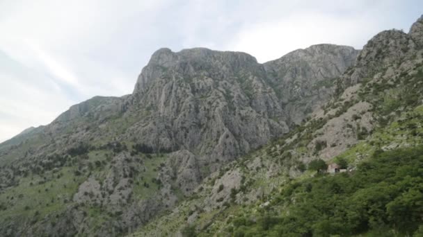 Panorama Des Abendkotors Vom Berg Aus Sehenswürdigkeiten Und Ausblicke Montenegro — Stockvideo