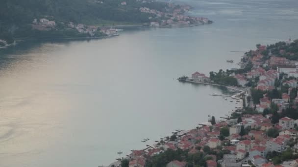 Panorama Malam Kotor Dari Gunung Pemandangan Dan Pemandangan Montenegro — Stok Video