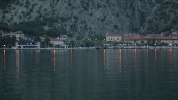 Panorama Kotor Zatoki Ulic Miejskich Zabytki Miejsca Turystyczne Czarnogóry — Wideo stockowe