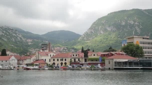 Panorama Kotor Zatoki Ulic Miejskich Zabytki Miejsca Turystyczne Czarnogóry — Wideo stockowe