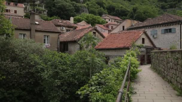 Rues Atmosphériques Vieille Ville Kotor Lieux Touristiques Monténégro — Video