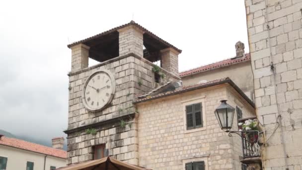 科托尔老城区的大气街道 黑山的景点和旅游景点 — 图库视频影像
