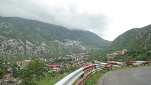 Atmosfärisk Utsikt Över Gamla Stan Kotor Sevärdheter Och Turistplatser Montenegro — Stockvideo