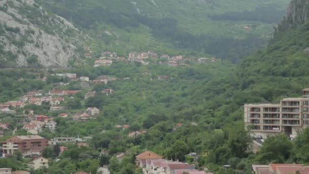 Atmosfärisk Utsikt Över Gamla Stan Kotor Sevärdheter Och Turistplatser Montenegro — Stockvideo