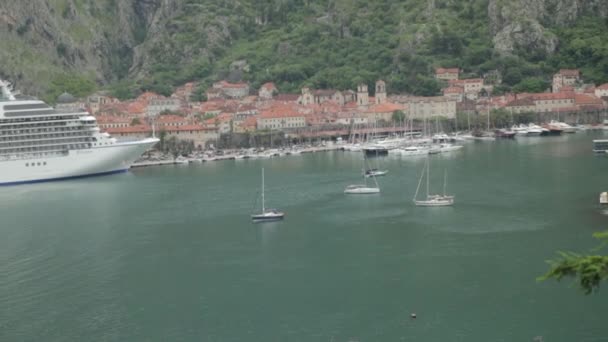 Atmosférické Výhledy Staré Město Kotor Památky Turistická Místa Černé Hoře — Stock video