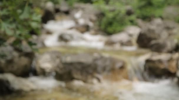 モンテネグロの美しい山の滝 大気の自然と山の川 — ストック動画