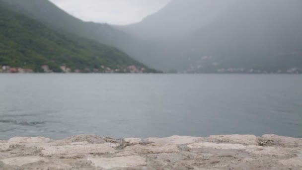 Costa Pitoresca Baía Kotor Lugares Turísticos Atmosféricos Montenegro — Vídeo de Stock