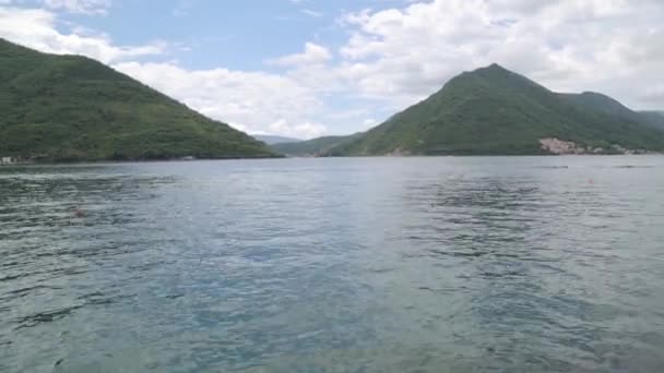 Pittoreske Kust Van Baai Van Kotor Sfeervolle Toeristische Plaatsen Montenegro — Stockvideo