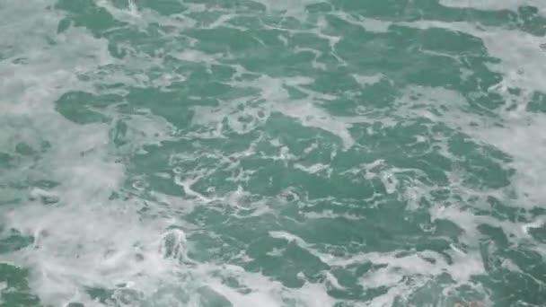 Textura Olas Agua Mar Desde Arriba Agua Azul Espuma Texturizada — Vídeos de Stock