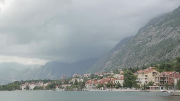 Pittoreska Kotorbukten Lugnt Väder Populära Turistplatser Och Vyer Montenegro — Stockvideo