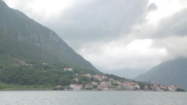 Malownicza Zatoka Kotor Spokojnej Pogody Popularne Miejsca Turystyczne Widoki Czarnogórze — Wideo stockowe