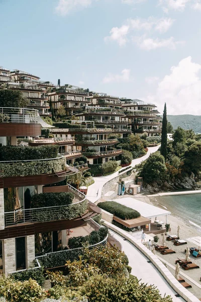Зелена Технологія Будівництві Готелів Новий Сучасний Готель Будві Чорногорія — стокове фото