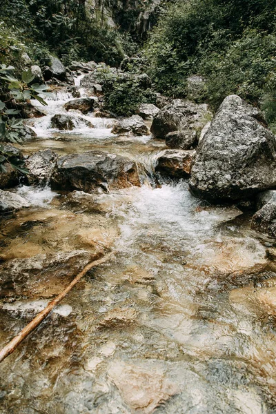 Атмосферная Природа Горная Река Красивый Горный Водопад Черногории — стоковое фото