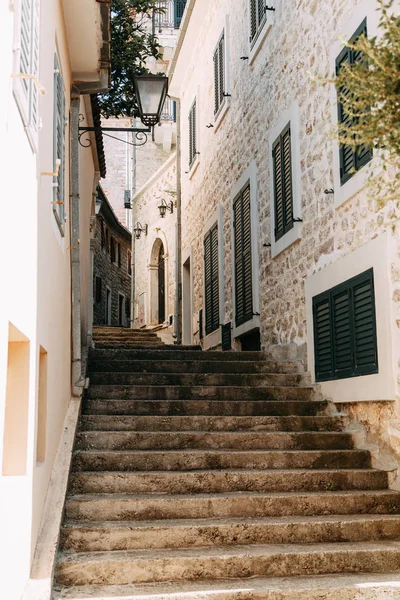 Lugares Interés Calles Del Casco Antiguo Vistas Panorámicas Herceg Novi — Foto de Stock