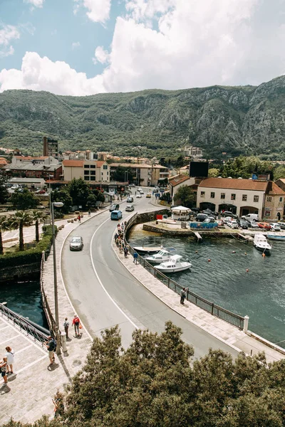 Montenegro Attractions Panorama Bay Kotor Old Town — Stock Photo, Image
