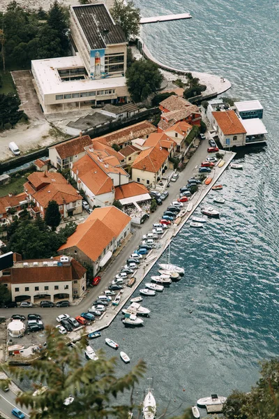 Montenegro Attraktioner Panorama Bay Kotor Den Gamle Bydel - Stock-foto