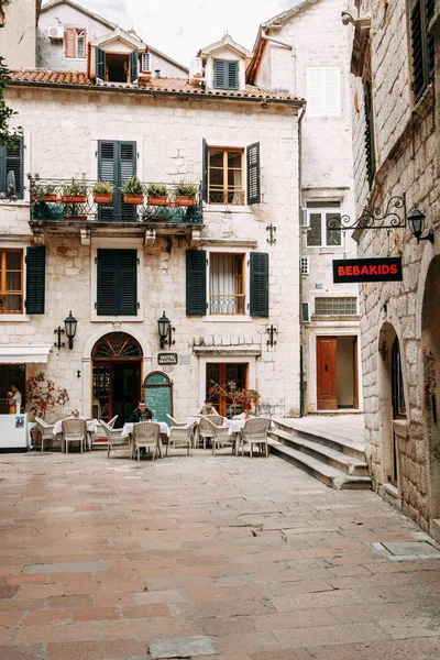 Gezellige Hoekjes Van Montenegro Panorama Van Stad Kotor Details Van — Stockfoto