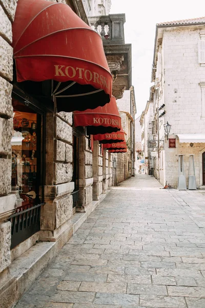 Gezellige Hoekjes Van Montenegro Panorama Van Stad Kotor Details Van — Stockfoto