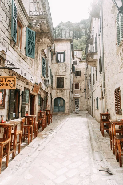 Gezellige Hoekjes Van Montenegro Panorama Van Stad Kotor Details Van — Stockfoto