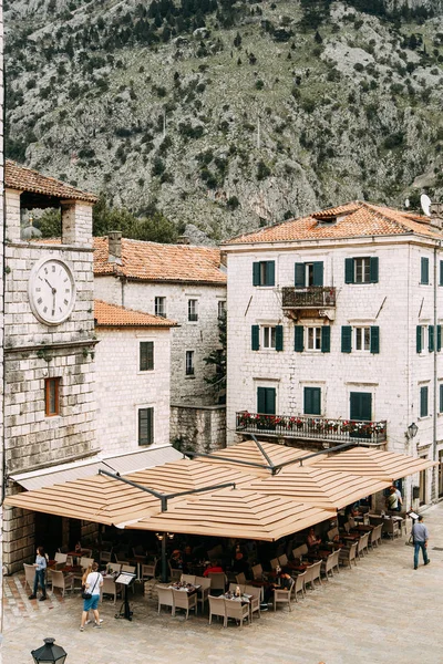Gezellige Hoekjes Van Montenegro Panorama Van Stad Kotor Details Van — Stockfoto