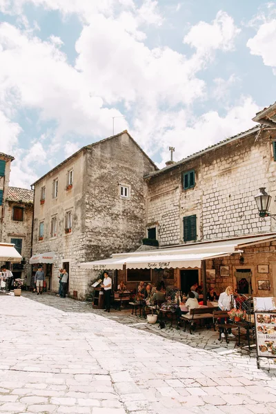 Gezellige Hoekjes Van Montenegro Panorama Van Stad Kotor Details Van — Stockfoto