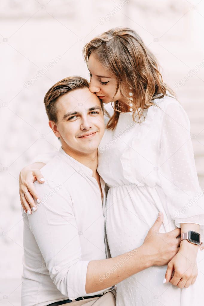  Beautiful stylish pair of in the European style. Wedding photo shoot on the streets of Rome.