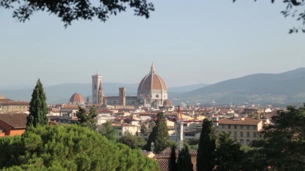 Santa Maria Cathedral Bridges Florence Panoramas Florence Dawn Sights — Stock Video