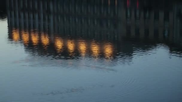 Attractions Ponts Sur Rivière Italie Panorama Florence Avec Lumières Soir — Video