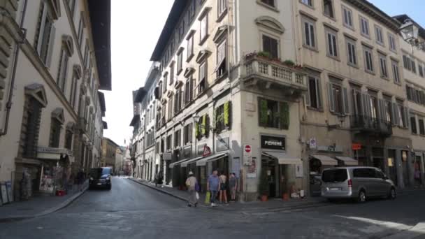 Vistas Hermosa Arquitectura Italia Calles Nocturnas Atmosféricas Florencia — Vídeo de stock