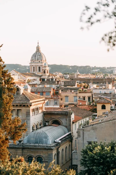 Arquitetura Panoramas Cidade Velha Pôr Sol Ruas Roma Itália — Fotografia de Stock