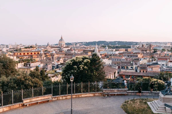 Arquitectura Panoramas Ciudad Vieja Puesta Sol Calles Roma Italia — Foto de Stock